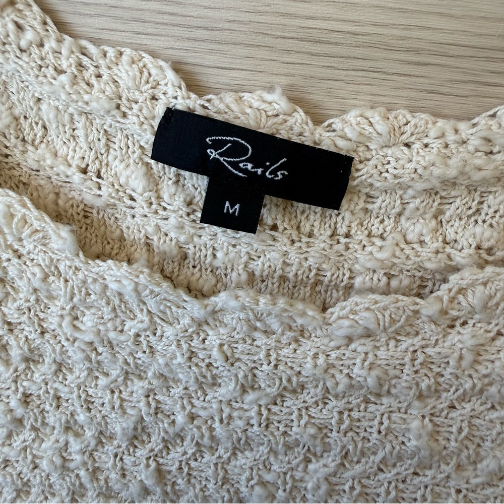 Rails Cream Crochet Ruffle Tank Top - Picture 2 of 9